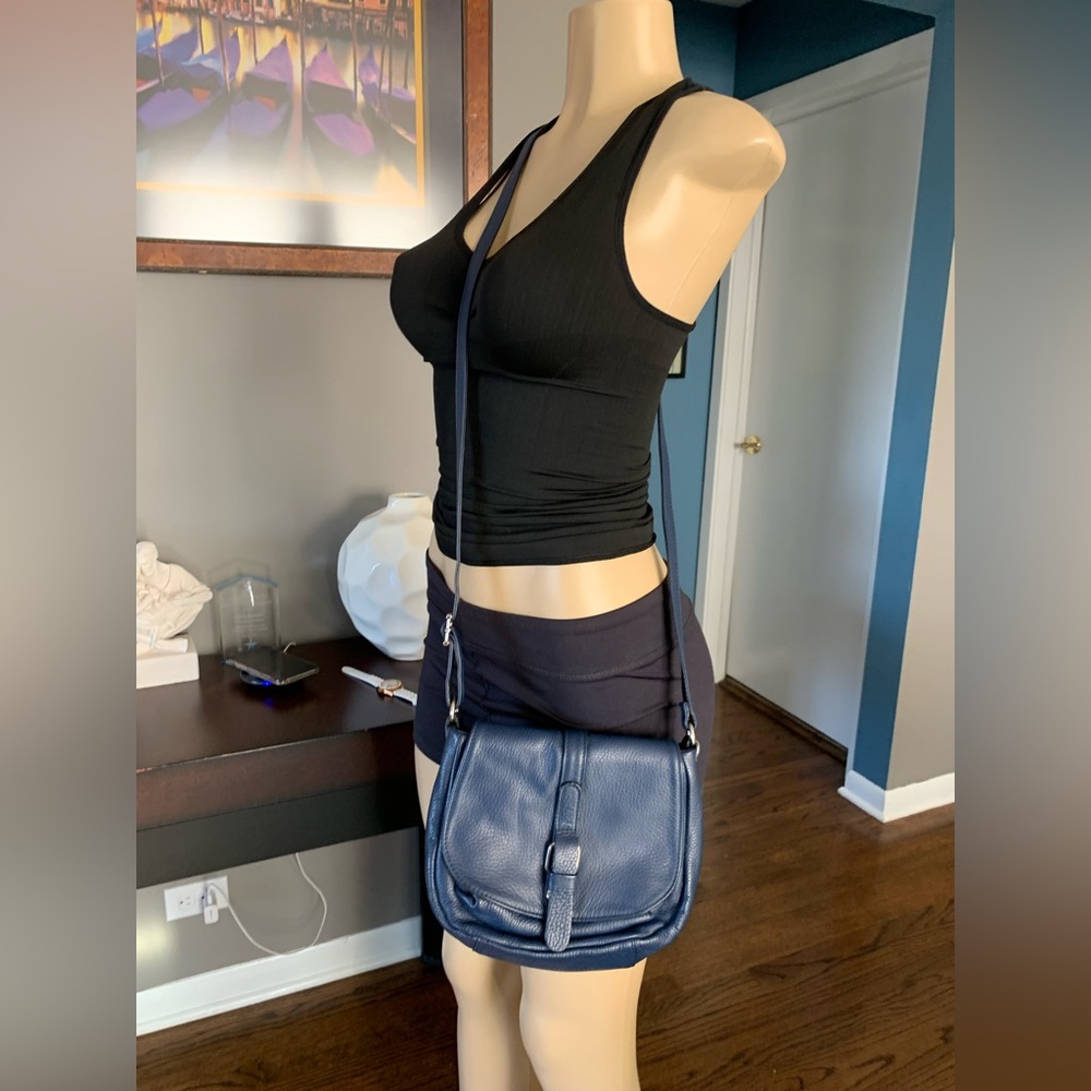 Rossi Firenze Navy Blue Crossbody Leather Bag